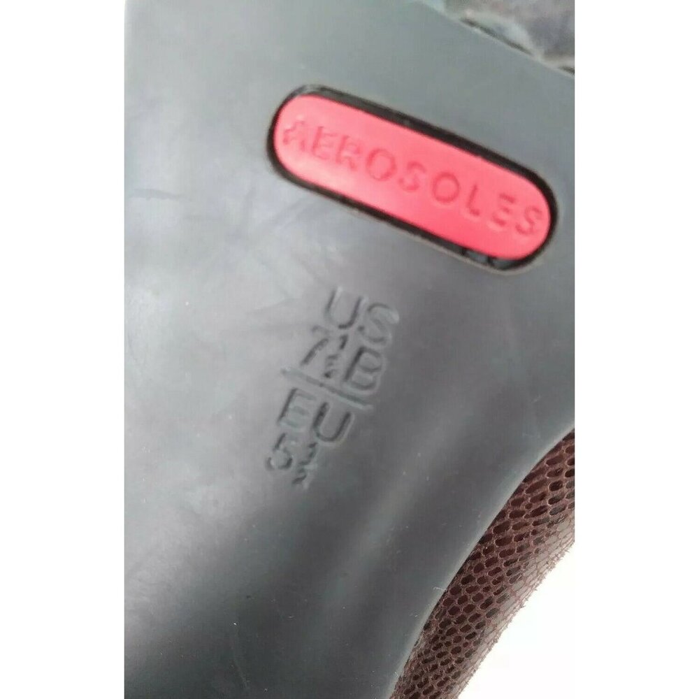 Aerosoles Cinch Worm Women's Brown Vegan Mules Slip On High Heels Sandals 7.5 B - Picture 8 of 10